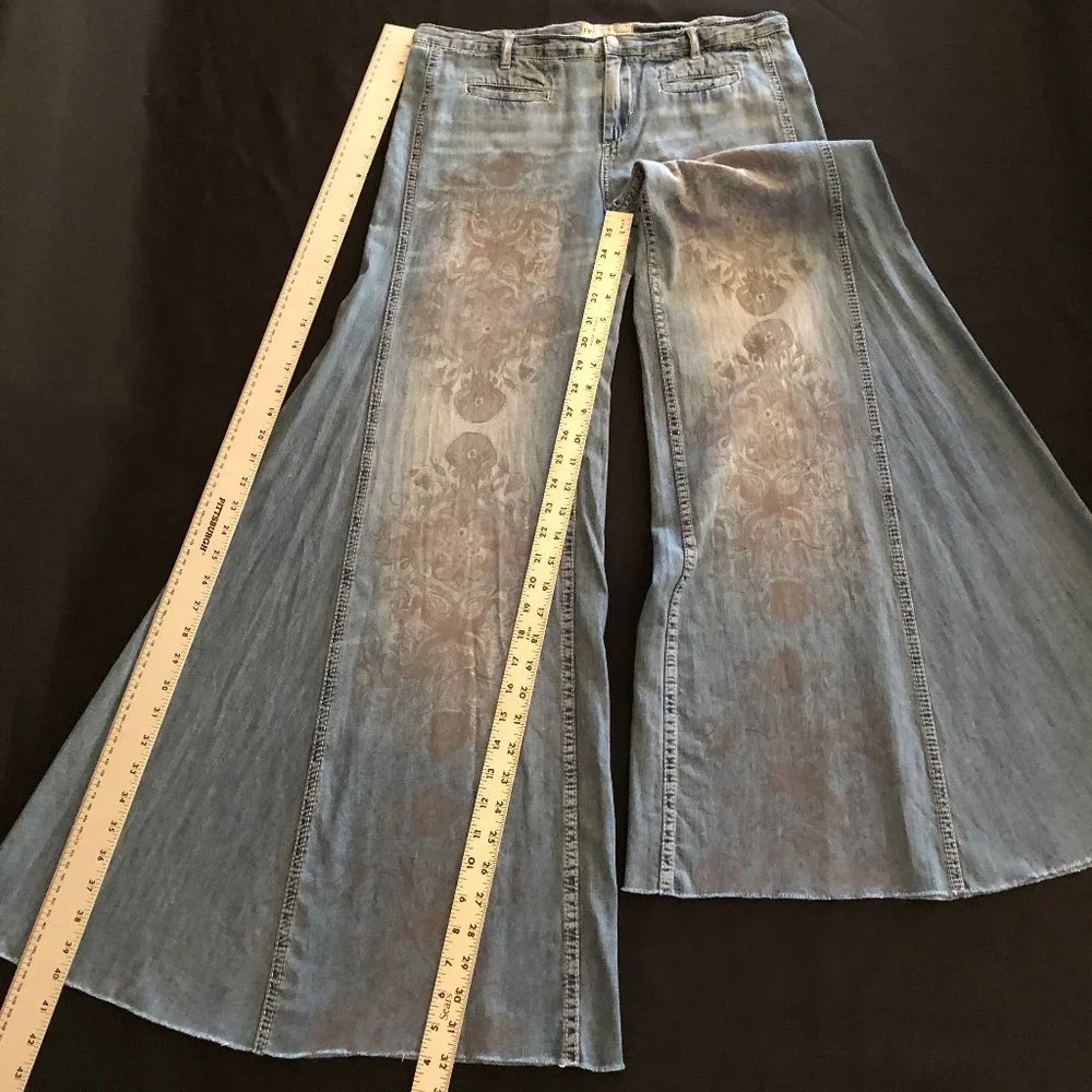 Super Rare Free People Printed Extreme Vintage Flare Size 29 - Picture 9 of 15
